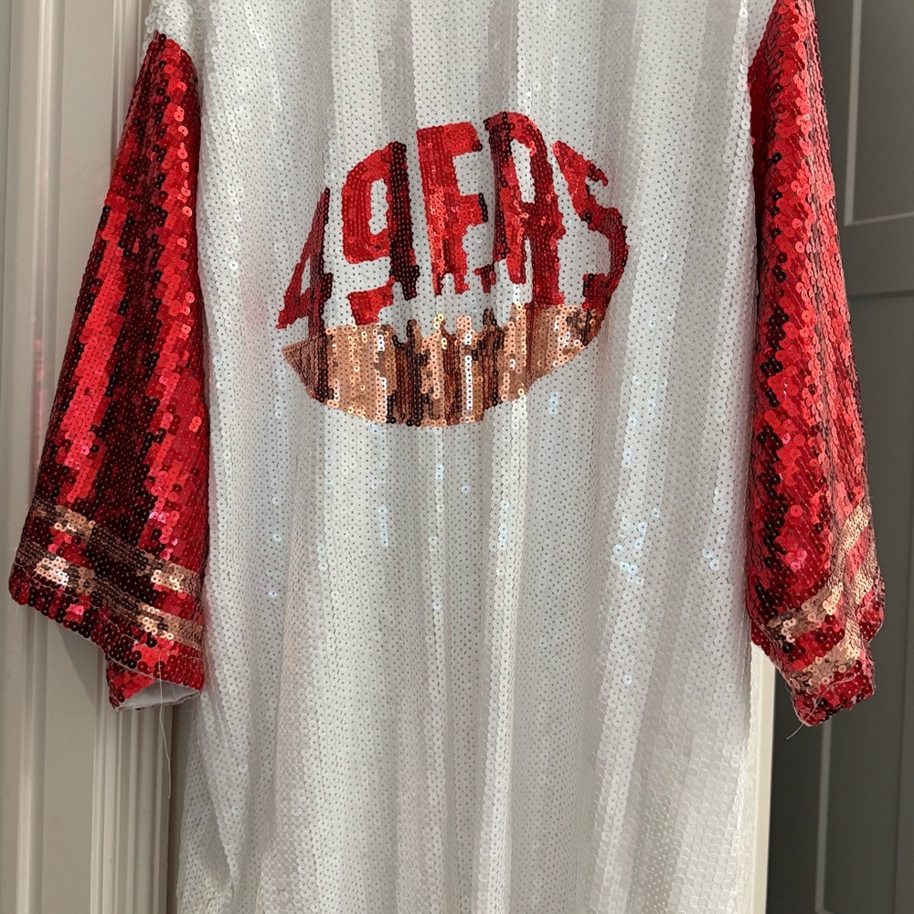 49ers Sequin Top/Dress with Red Sleeves